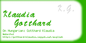 klaudia gotthard business card